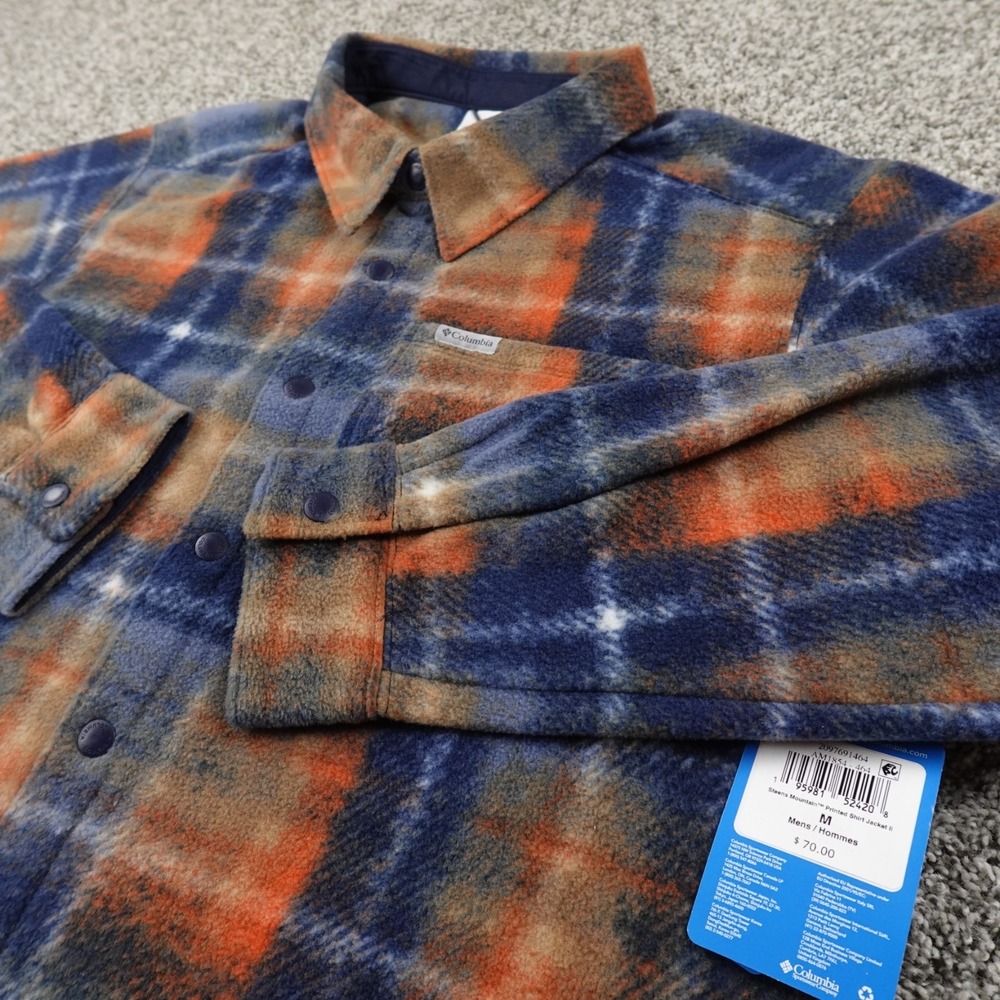 NEW Columbia Shirt Jacket Mens M Plaid Steens Mountain Fleece II Outdoor Shacket